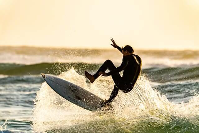 Instructor practising surf in Tarifa