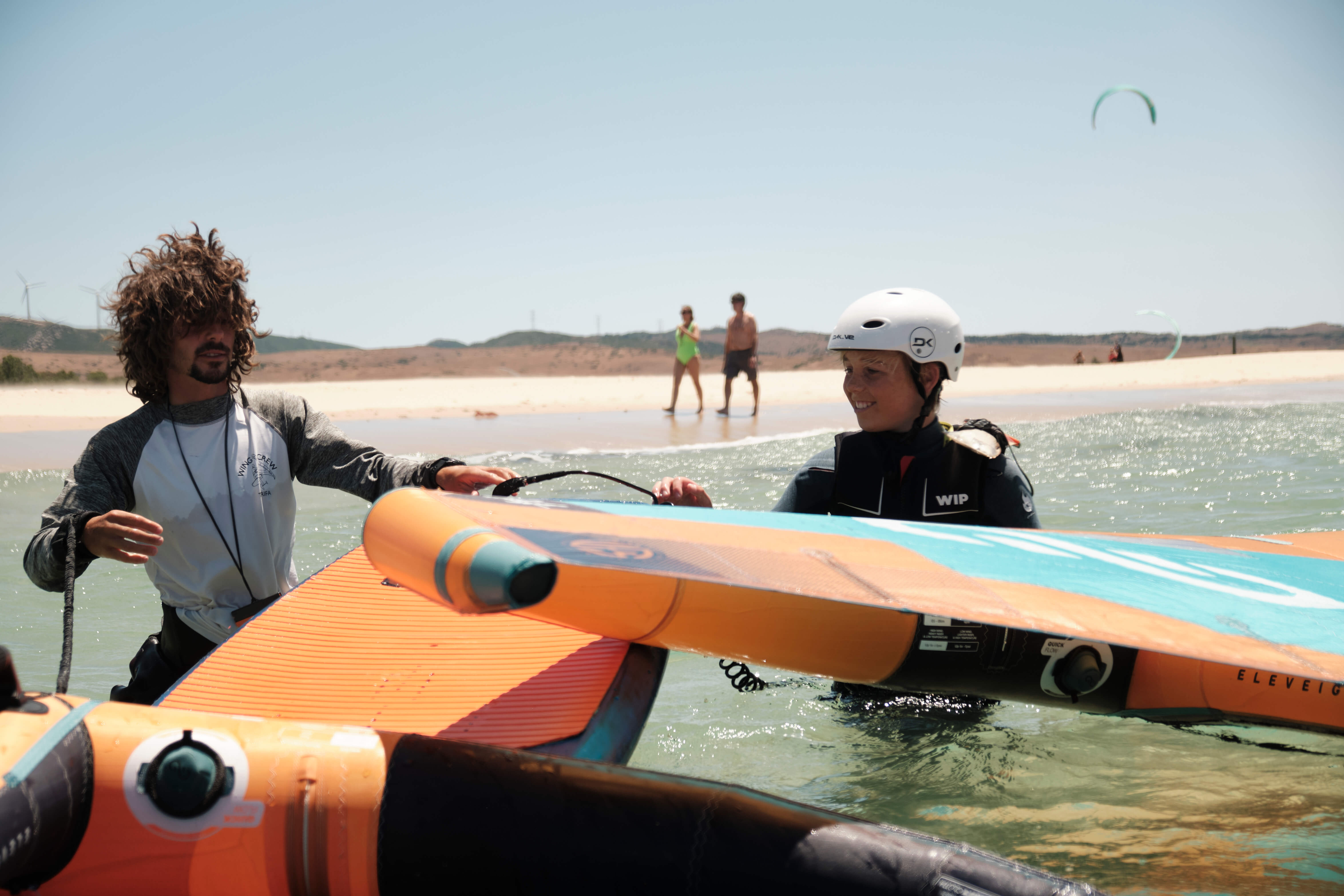 Student and instructor, first day in the water