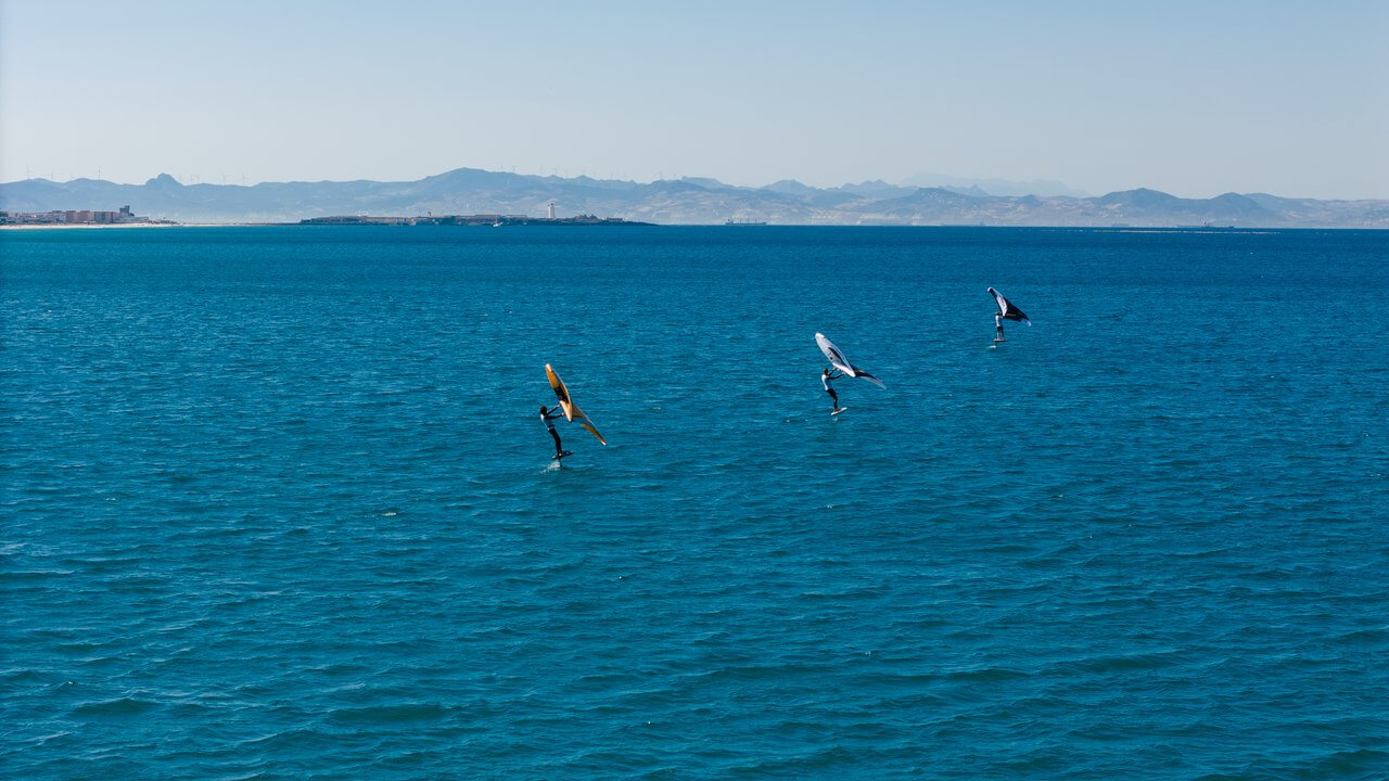 Three wingfoil students in Tarifa
                                 